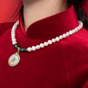 Vòng Cổ Ngọc Trai Tự Nhiên Nước Ngọt Phát Lộc Tài Vòng Cổ Ngọc Trai Thật Hạt Tròn 8ly Bảo Hành Trọn Đời - DB1438 - Bảo Ngọc Jewelry