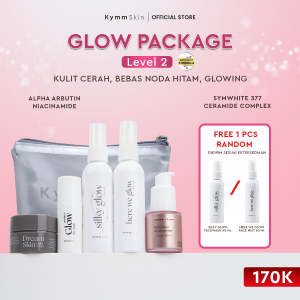 KYMM SKIN Glow Package LEVEL 2 [Free Pouch + Random Face Wash 60ml/Face Mist 60ml] | [Face Wash 60ml Face Mist 60ml TUBE Day Cream 10gr Night Cream 10gr Symmwhite Serum]