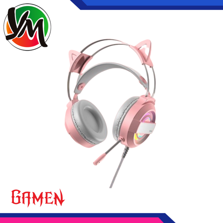 HEADSET GAMING GAMEN GH1100 Pink Headset Earphone Headphone Gaming