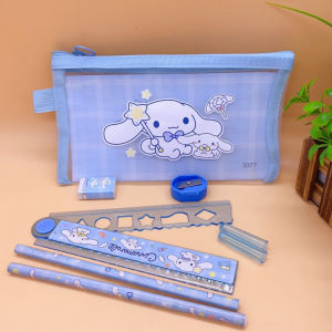 Bayar Di Tempat - Pouch Set Alat Tulis Ziplock / Set Alat Tulis 7 in 1 / Tempat Pensil Karakter Lucu