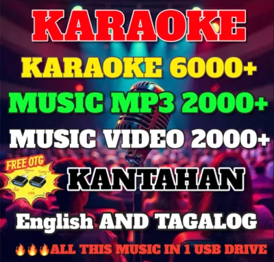 Kantahan Karaoke USB Flash Drive with 6000+ Offline Songs & 2000+ Music Videos for Car Audio Mobile Phones & Computers