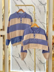 TGL Vicky Collar Crop Basic Oversize Korean Style  Atasan Wanita Sweater Crop Fleece