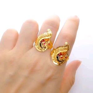 Cincin Peacock Design Indian Saiz 14.5 16 17 19  Emas 916 Yon Hing