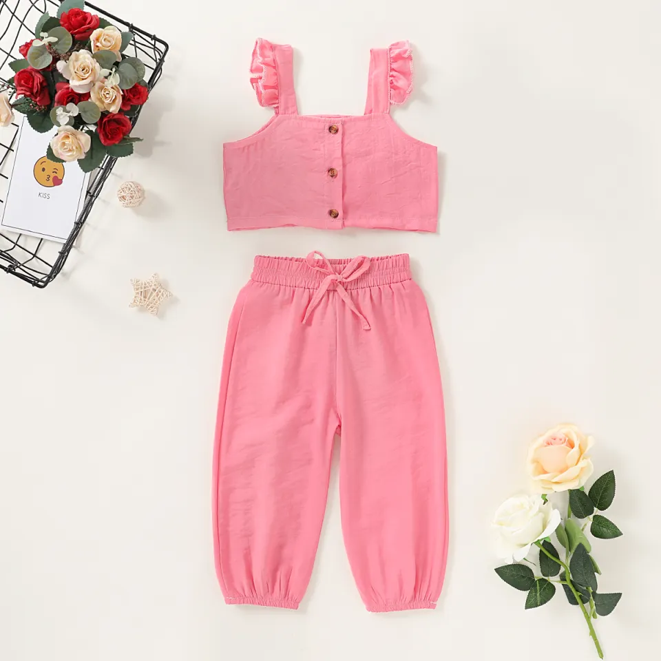 1-6Y Toddler Kids Baby Girl Cute Outfits Set 2pcs Sleeveless T