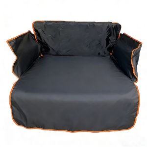 DUDU Pet Black Dog Car Seat Cover Heavy Duty Oxford with Silicone Anti-slip Bottom & Support Board Waterproof Rear Seat Protector Dog Car Mat