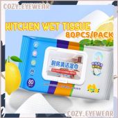 (80 Pcs) Disposable Kitchen Wipes Cleaning Degreasing Wet Paper Wet Tissue Oil Remove Household Strong Decontamination