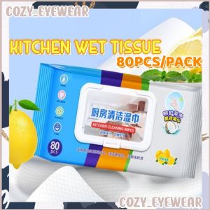(80 Pcs) Disposable Kitchen Wipes Cleaning Degreasing Wet Paper Wet Tissue Oil Remove Household Strong Decontamination