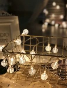 Lampu Lap Lip Raya 10M 80LED Crystal Ball String Lights LED Fairy Light USB & Battery Operated For Hari Raya Decoration