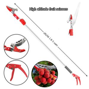 กรรไกรตัดหนีบ กรรไกรตัดหนีบผลไม้ด้ามยาว(กรรไกรยาว 3 เมตร) เมื่อสไลด์เก็บ ยาว1.8 เมตร (แถมฟรีใบเลื่ยสำหรับตัดกิ่งไม้ใหญ่)