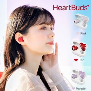 🎧【Readystock】 + FREE Shipping 🎧Heart Shape Wireless Earbuds Bluetooth Earphones Waterproof Heart Buds Women Pink TWS Headset Gaming Student Headphones Girl
