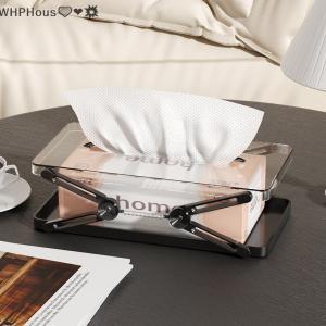 WP💓💛💖 Desktop Tissue BoxTissue Storage Box For Home UseSpring-Loaded Extendable Tissue Storage Box For Living Room Coffee Table High