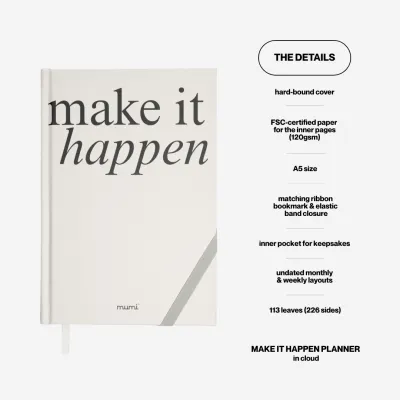 Mumi Make It Happen Undated Weekly Planner Budget Expense Tracker Journal