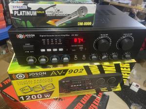 Joson AV-902 Professional Stereo Digital Karaoke Mixing  Amplifier(Bluetooth/USB/FM) 1200Watts With Microphone