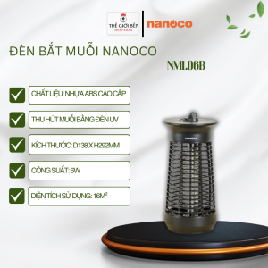 Đèn bắt muỗi Nanoco model NML06B Chất liệu: nhựa ABS cao cấp Thu hút muỗi bằng đèn UV - BNK