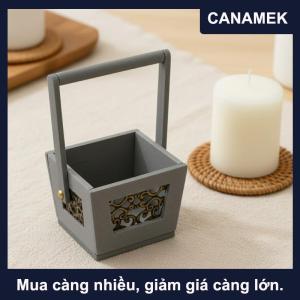 【CANAMEK】 Mini Dollhouse bằng gỗ rỗng lọ hoa retro xách tay nồi cổ tích cảnh vườn thu nhỏ trang trí nội thất
