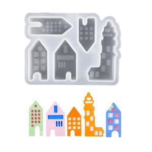 Sturdy Silicone Hollow House Adornment Mold Perfect For Crafting Delicate European Style Hollow House Decorations