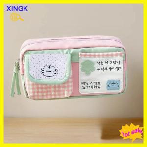 XINGK กระเป๋าใส่ดินสอลายสก๊อตลายการ์ตูนแมวน่ารัก สไตล์ญี่ปุ่นความจุมากกระเป๋าเก็บของอเนกประสงค์หลายชั้นกระเป๋าเครื่องเขียน