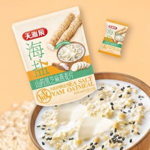 天雅辰海盐山药黑芝麻燕麦片早餐冲饮美味代餐420g(12pack) Sea Salt Yam Black Sesame Oatmeal Breakfast Brewing Delicious Meal Replacement