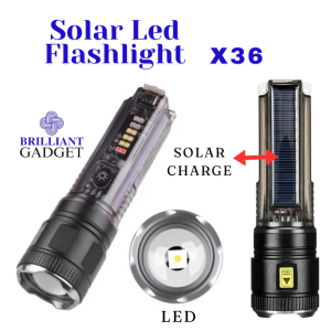 X-36 Multifunctional Led Flashlight X-36 Model Solar Charge Flashlight Lampu Suluh Solar Caj