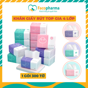 Khăn giấy rút giấy ăn gấu trúc cao cấp mềm mại và thấm hút tốt an toàn khi sử dụng 300 tờ/gói