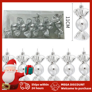 NUVOX 6 pcs Christmas Tree Pendant 6pcs Christmas Tree Candy Ornaments Christmas Candy Pendant Christmas Tree Hanging Decorations Xmas Decor for Home (Red) Decorative Hanging Baubles