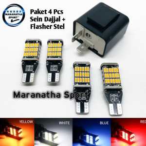 Paket Hemat 4 PCS Sen Dajjal LED Warna-Warni + Flasher Universal 12V untuk Mobil dan Motor