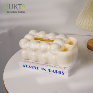 【JUKTA】Kotak Tisu Sederhana Kotak Tisu Gaya Nordic dengan Kotak Kertas Pegas Kotak Serbet Gaya Ins Kotak Penyimpanan Barang Kecil Desktop Ruang Tamu Putih