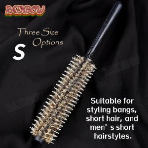 Premium Boar Bristle Roller Round Hair Brush Wooden Curling Comb Anti Static Salon Styling Tool