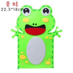 Kids non-woven animal hand puppets DIY material package cartoon sewing paste painting 儿童布艺动物手偶 不织布DIY材料包 创意卡通缝制粘贴画