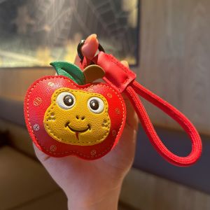 EKILLERLY Creative New Year Keychain Leather Hanging Snake Dolls Backpack Decor Key Accessories Lucky Cartoon Snake Pendant Chinese New Year