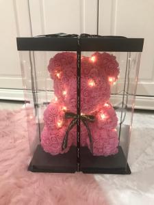 Rose bear 38cm with box and LED