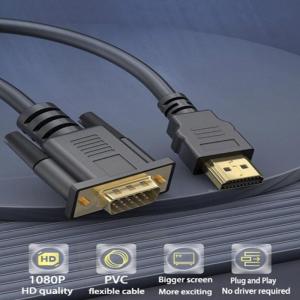 Reliable 1080P HDMIs to VGA Adapter Cable Gold Plate HDMIs to VGA Cable for Laptops Desktops PC and More Devices