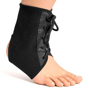 Buzesty Lace Up Ankle Brace Adjustable Compression Ankle Strap Support Breathable Ankle Ligaments Protectors For Strains Sprains Arthritis Ankle Tendon Injury Recovery