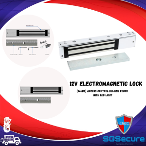 Ebelco 12V electromagnetic magnetic door lock (600 LBS) Access control holding force with LED light