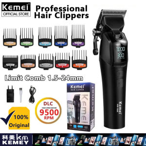 Kemei KM-1858 Professional Hair Clipper Adjustable Electric Cordless Usb Rechargeable Barber Hair Trimmer DLC Blade