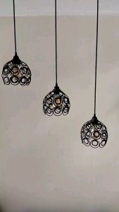 Lampu gantung minimalis ruang tamu dekorasi isi 3 bulat motif