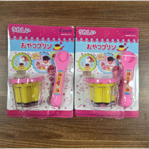 Aitemay 2 Bộ đồ chơi cho ăn bánh pudding thực phẩm tự làm đồ chơi sáng tạo Máy tính để bàn dễ thương màu hồng thạch dâu Pudding Bộ mô hình cho trẻ em Quà tặng