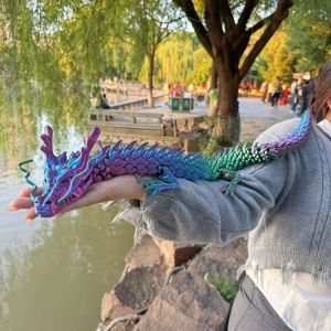 3D Printed 90cm Chinese Dragon Articulated Movable Joints Creative Toys Trendy Desktop Display Figure