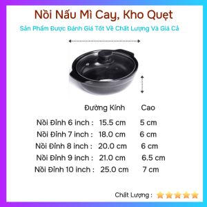 Nồi Đất Nồi Nấu Mì Cay Nồi Kho Quẹt Nấu Lẩu Giữ Nóng Lâu Tiết Kiệm Nhiên Liệu Đủ Kích Thước