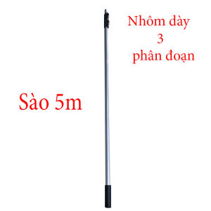 Cây sào nhôm 5m gồm 3 khúc phân đoạn dùng gắn đầu kéo dựt cành hoặc cưa móc cắt cành trên cao