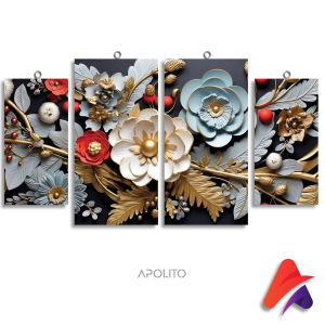 HIASAN DINDING 3D BLACK ABSTRAK ORNAMEN SET ISI 4 KAMAR DEKORASI RUMAH WALL DECOR PAJANGAN DINDING SATU SET
