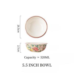 OMK Rose Garden Series Ceramic Tableware Set Luxury Dinner Plate Deep Soup Plate Salad Bowl