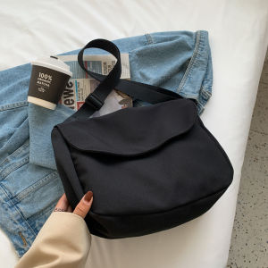 Lazy Style Student Shoulder Bag Ins Japanese Nylon Bag Women Fashion Messenger Bag Harajuku Class Bag