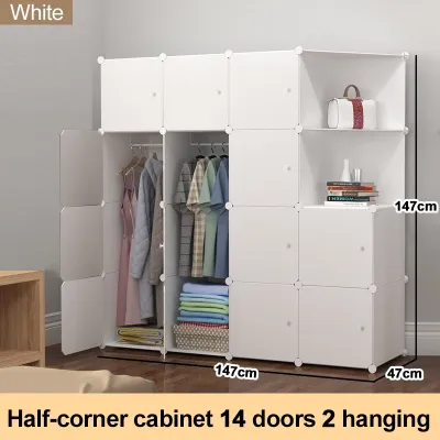 SaveMall Lemari Pakaian Plastik Rak Baju Lemari Plastik Gantung Cloth Cabinet DIY Wardrobe Lemari Plastik Jumbo Penutup Baju Anti Debu Tempat Baju Kabinet Serbaguna