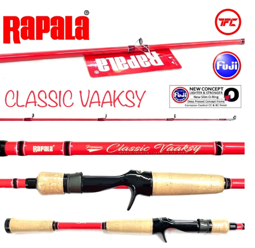 2022 RAPALA Classic Vaaksy Baitcast & Spinning Fishing Rod BC