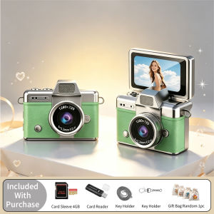 [SG Ready Stock] Mini Retro SLR Camera | 180° Flip Screen Selfie Camera | Palm-Sized OOTD Accessory Keychain Digital Cam for Students