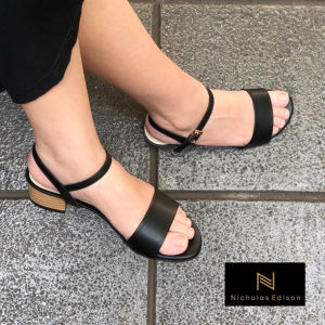 Nicholas Edison Heels Viensa Sandal Wanita Hak Tahu Tinggi Sedang Tali Kait Slip on Terbaru