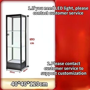 【Toughened Glass】Display Cabinet Storage Cabinet Glass Cabinet Showcase Hand Operated Hand Operated Building Block Door Of Household Model