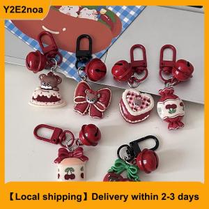 【Local shipping】 Fashion Little Bear Cake Cherry Bow Keychain Pendant For Women Girls Exquisite Headphone Case Charm Backpack Decoration Gifts