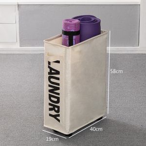 Foldable Large Oxford Clothes Basket Washing Bin Thick Canvas Laundry Storage Hamper with Wheels Large Laundry Basket With Wheels Laundry Hamper Dirty Clothes Yoga Mat Storage Portable Laundry Bin